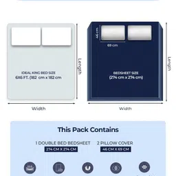 Monte Carlo White & Brown Printed Cotton 210 TC Queen Bedsheet Set 2.24 m x 2.54 m image 2