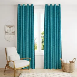UrbanArts Turquoise Blue Room Darkening Window Curtain-picture-24