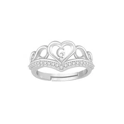 Lila Silver Plated Cubic Zirconia Stone Studded Finger Ring-picture-56