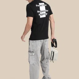 SOULIVELY Typography Printed Pure Cotton Moisture Wicking T-shirt image 2