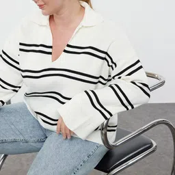 Trendyol Women Striped Pullover-image-63