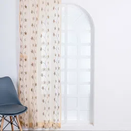 Parda Online Brown Ethnic Motifs Sheer Window Curtain image 3