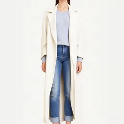 HERE&NOW Lapel Collar Front-Open Longline Overcoat-picture-20