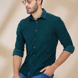 Parx Men Spread Collar Solid Cotton Slim Fit Casual Shirt image 3