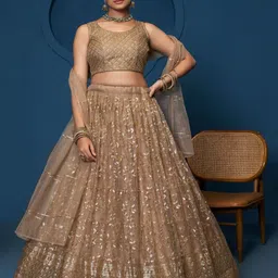 JIHU CULTURE Embroidered Semi-Stitched Lehenga & Unstitched Blouse With Dupatta-picture-10