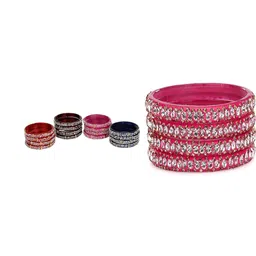 SOMIL Women Set of 16 Glass Bangle-image-33