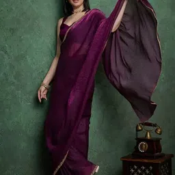 sanjana  silk SANJANA SILK Beads and Stones Pure Chiffon Saree image 2
