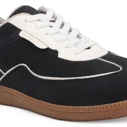 THE WHITE POLE Women Colourblocked Round Toe Lightweight Memory Foam Lace Ups Sneakers image 3