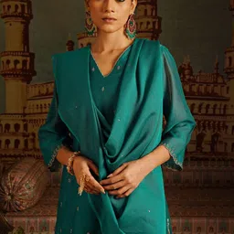 JAYPORE Cotton Silk Dupatta with Sequinned image 2