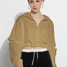 SHOWOFF Women Lapel Collar Solid Lightweight Casual Sporty Jacket-image-88