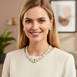 MANSIYAORANGE Gold Plated Cubic Zirconia Studded Jewellery Set image 5