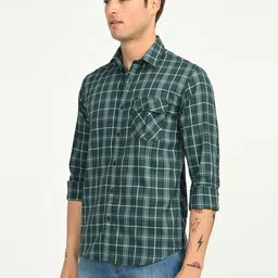 Native Bull Men Classic Slim Fit Checked Casual Shirt image 4
