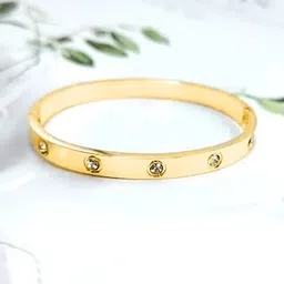 VAGHBHATT Gold Alloy Cuff Bracelet image 1