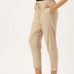 AMUKTI Women Solid Pencil Trousers image 4