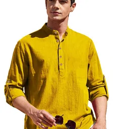 Navkanj Long Sleeves Mandarin Collar Straight Short Kurta-picture-21