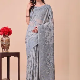 ALAGINI Woven Design Zari Pure Cotton Saree image 4