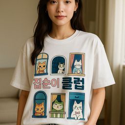 DressBerry Graphic Printed Round Neck Short Sleeves Oversized Pure Cotton T-Shirt-picture-39