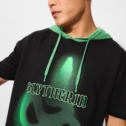 The Souled Store Men Printed Hooded T-shirt image 2
