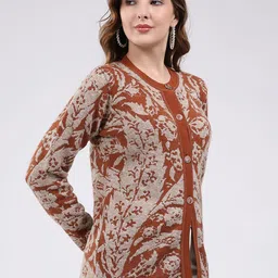 Monte Carlo Women Floral Printed Woollen Cardigan image 4
