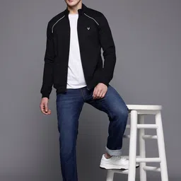 Allen Solly Mock Collar Front-Open Fleece Sweatshirt-picture-16