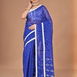 BALIKA TEXTILE Women Blue Sarees-image-22