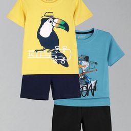 HELLCAT Boys Pack Of 2 Printed Short Sleeves T-shirt With Shorts-picture-40
