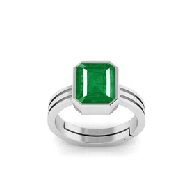 RRVGEM 12.25 Ratti Silver Plated Adjustable Emerald Ring-picture-16