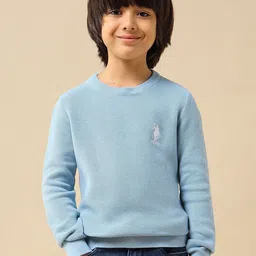 U.S. Polo Assn. Kids Boys Textured Self Design Cotton Pullover-picture-25