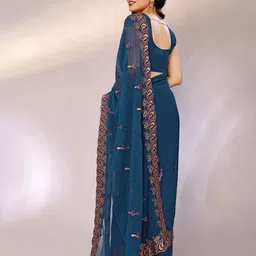 FABMORA Embellished Embroidered Saree image 4