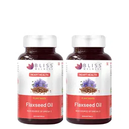Bliss Welness Set Of 2 Plant Based Flaxseed Oil Softgels - 60 Softgels Each-picture-31