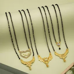 Bhanu diam Gold-Plated Brass Mangalsutra image 1
