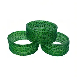 Only Offers Set Of 24 Green Glass Artificial Stones Bangle-picture-12