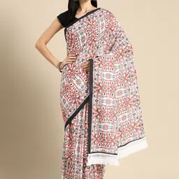 BUTA BUTI Ethnic Motifs Printed Pure Cotton Saree-picture-39