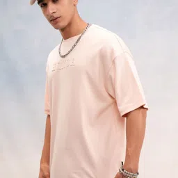 HIGHLANDER Men Brand Logo Printed Round Neck Cotton Oversized T-shirt image 1