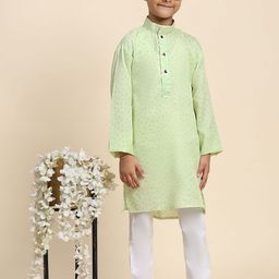 Pro-Ethic STYLE DEVELOPER Boys Paisley Printed Regular Pure Cotton Kurta with Pyjamas-picture-12