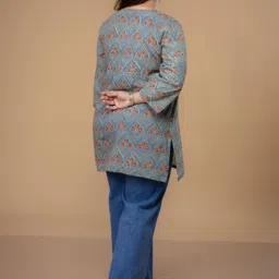 THE INDIAN ETHNIC CO Print Ethnic Cotton Top image 3