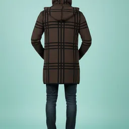 Mast & Harbour Checked Hooded Longline Tailored Jacket image 4