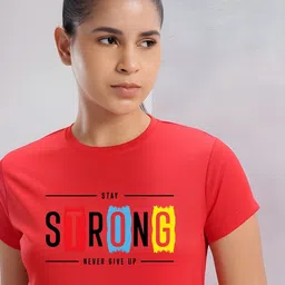 TRENDSATTIRE Typography Printed Round Neck T-shirt image 2