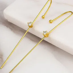 DressBerry Gold-Plated Alloy Cubic Zirconia Earrings-image-54