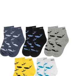 NESKA MODA Kids-Unisex Pack Of 5 Ankle Length Socks image 2