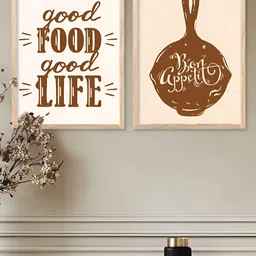 Kotart Brown & Off White 2 Pieces Abstract Wooden Wall Arts image 4