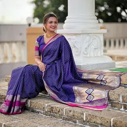 Moda Rapido Woven Design Zari Silk Blend Handloom Banarasi Saree image 2