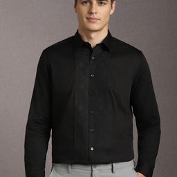 Louis Philippe Slim Fit Solid Spread Collar Cotton Formal Shirt-picture-39