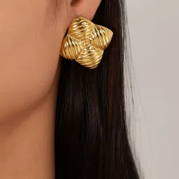 Designs & You Stainless Steel Gold-Plated Geometric Shaped Studs image 5