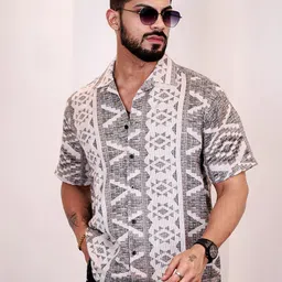 Eszett Printed Spread Collar Casual Shirt-picture-42