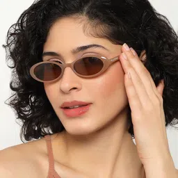 PELLE LUXUR Unisex Brown Lens & Brown Oval Sunglasses with-picture-16