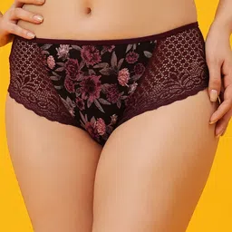 Clovia Women Floral Printed Lace Mid-Waist Hipster Brief-picture-20