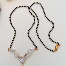 Anouk Gold-Plated American Diamond Studded And Beaded Mangalsutra-image-32