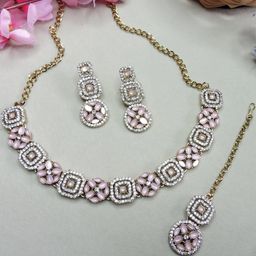 VATSALYA creation Gold-Plated Artificial Stone Studded Jewellery Set-picture-11