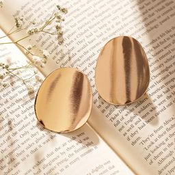Priyaasi  Gold-Plated Oval Studs-picture-3